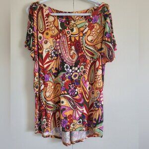 Cable & Gauge Colorful Paisley Floral Dress